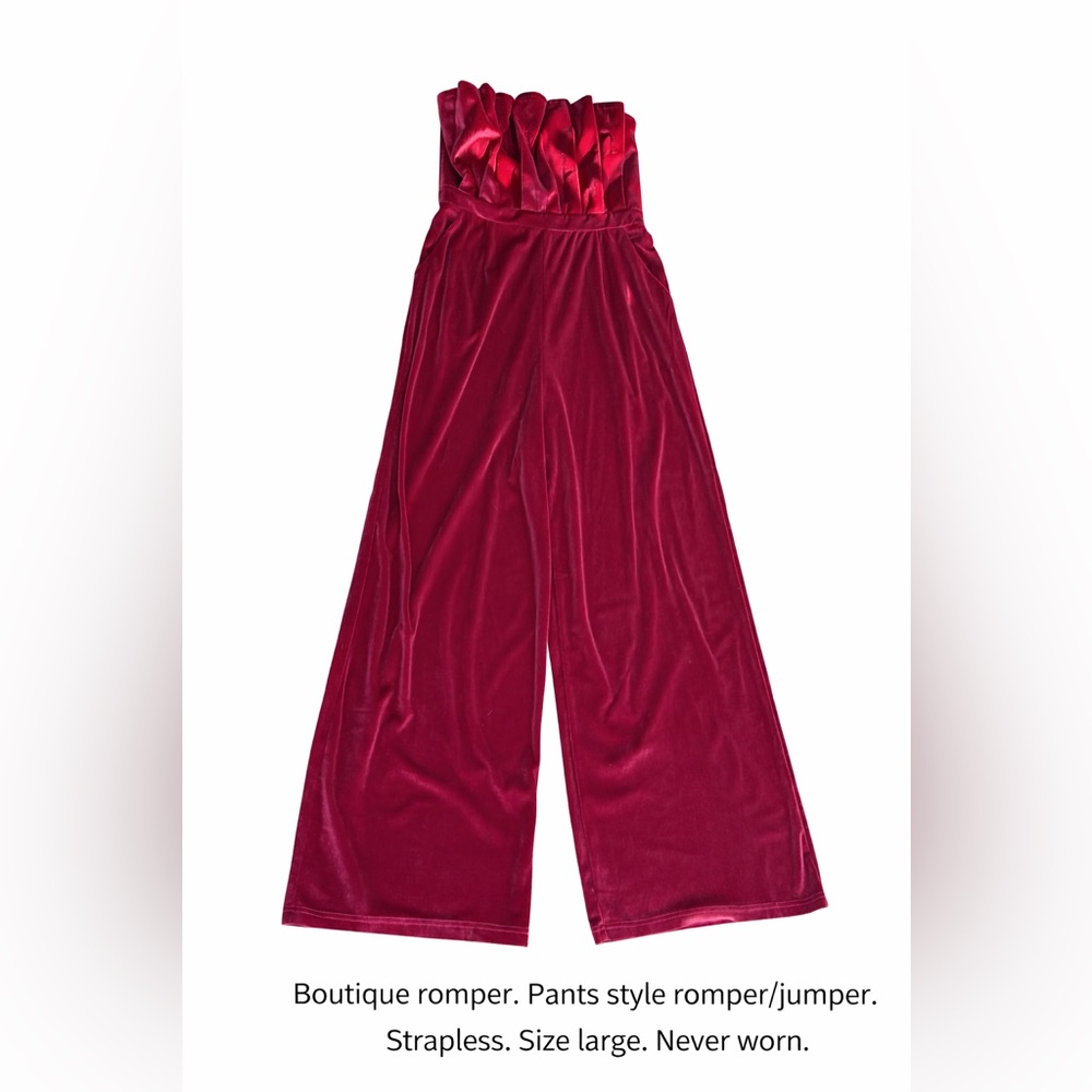 Velvet Wide-Leg Romper